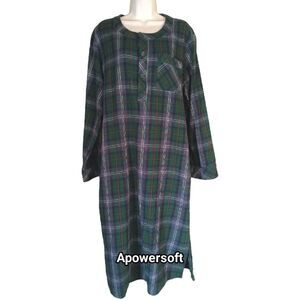 Plaid Flannel Sleep Shirt — Pajamagram — Size M